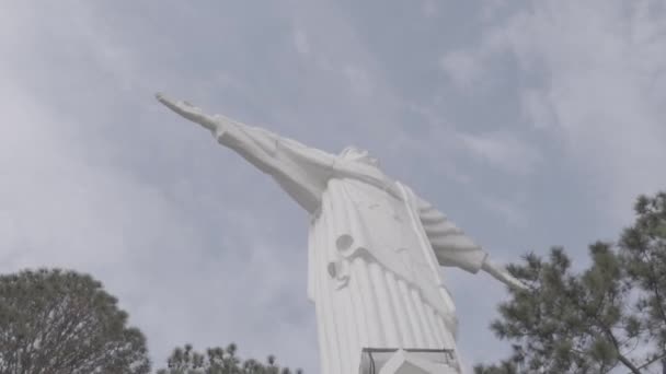 Patung Kristus Kota Vinhedo — Stok Video
