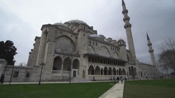 Burası Stanbul Daki Sleymaniye Camii Sleymaniye Cami Muhteşem Manzaralı Büyük — Stok video