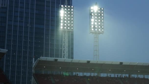 Stadium Lights Rain — Stock Video
