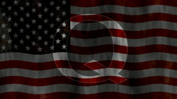 Usa Flagge Mit Overlay — Stockvideo