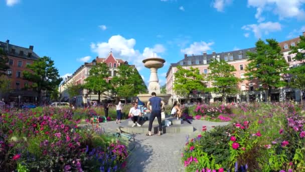 Gaertnerplatz Στο Μόναχο Μια Καλοκαιρινή Μέρα — Αρχείο Βίντεο