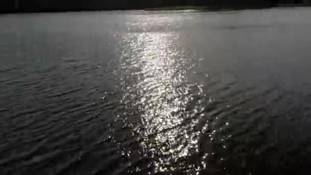 Дрони Вистрілили Над Шведським Озером Ландшафтом Під Час Хмарного Заходу — стокове відео