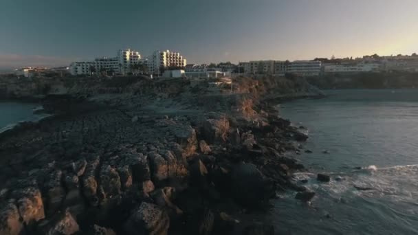 Filmagem Aérea Pedro Estoril Cascais Portugal Nascer Sol Imagens Drones — Vídeo de Stock