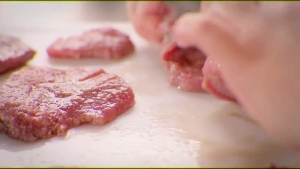 Condimento Salatura Pali Carne — Video Stock