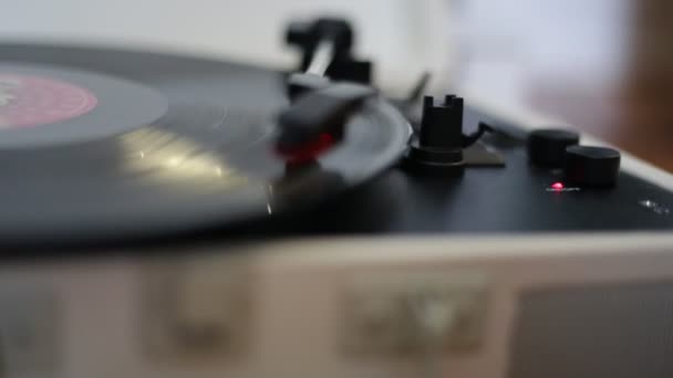 Close Record Player Part — Stock Video