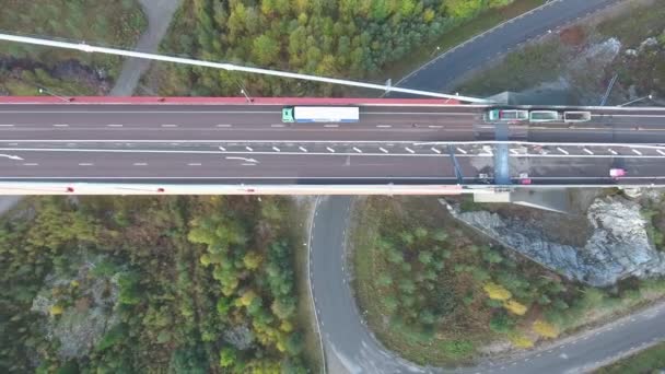 Luchtbeelden Van Bridge Zweden — Stockvideo