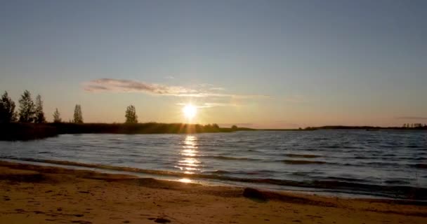 Puesta Sol Lago Suecia — Vídeos de Stock