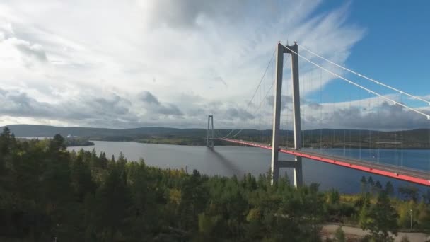 Εναέρια Πλάνα Του Bridge Σουηδία — Αρχείο Βίντεο