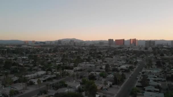Dron Záběry Las Vegas Soumraku Neklasifikované Cinelike Záběry Dává Vám — Stock video