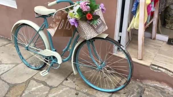 Bicicleta Vintage Bicicleta Retro Encostada Uma Parede — Vídeo de Stock