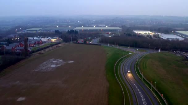 Drone Paesaggio Filmato Del Traffico Parco Industriale — Video Stock