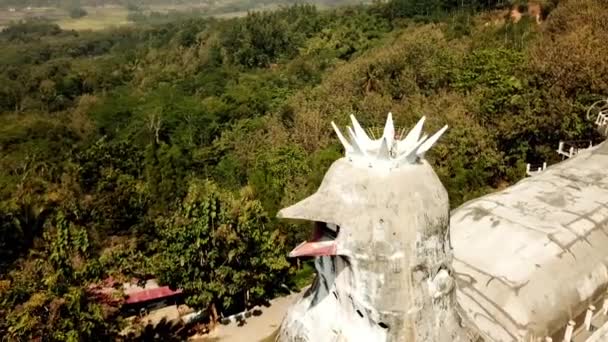 Drönaren Flyger Runt Kycklingtemplet Gereja Ajam Java Indonesien — Stockvideo