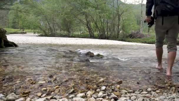 Cascade Slovénie Cascade Grmecica Près Lac Bohinj Dans Parc National — Video