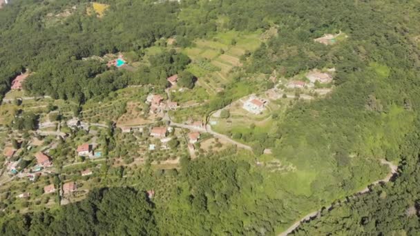 Drone Shot Flying Backcountry Lerici Spezia Italy — Stock video