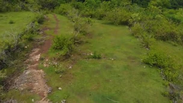 Jeune Couple Sur Chemin Plage Secrète Sable Blanc Femme Tenant — Video