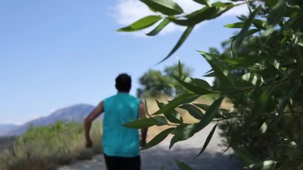 Byl Zastřelen Jak Aktivní Muž Běží Venkovních Horských Stezkách Draper — Stock video