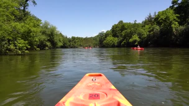 Kayak Alle Cannon Falls Minnesota Una Tranquilla Giornata Estiva Colpo — Video Stock