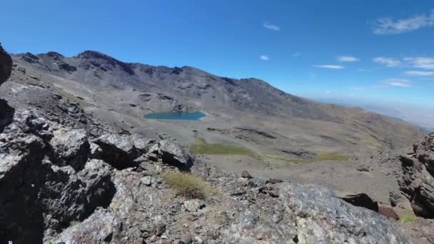 Španělsko Granada Sierra Nevada Léto Shora Zdola Dronem Akční Kamera — Stock video