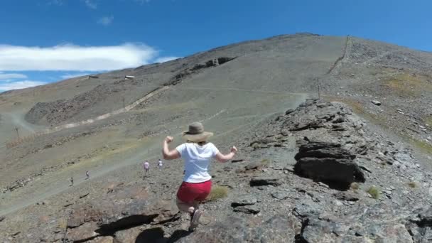 Hiszpania Granada Sierra Nevada Lato Góry Dołu Dronem Kamera Ustabilizowana — Wideo stockowe