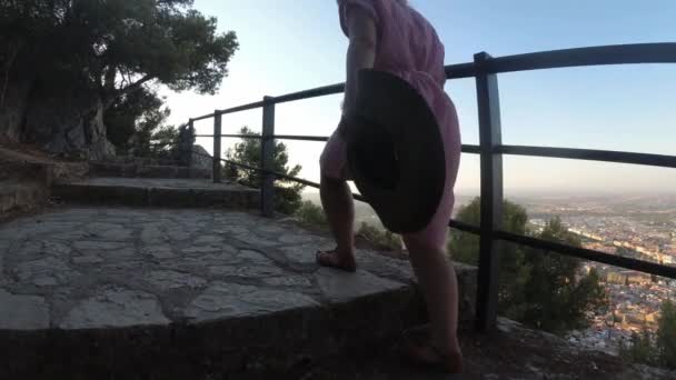 Castillo Jaen Spanje Jaen Kasteel Vliegen Grondopnames Van Dit Middeleeuwse — Stockvideo