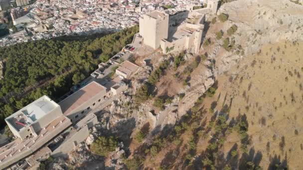 Castillo Jaen Hiszpania Zamek Jaen Latanie Ziemia Pędy Tego Średniowiecznego — Wideo stockowe