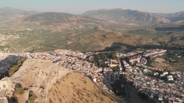 Castillo Jaen Espagne Château Jaen Voler Tirer Sol Château Médiéval — Video