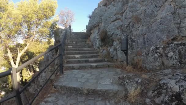 Castillo Jaen Spanyolország Jaen Castle Repülő Földi Hajtások Ebből Középkori — Stock videók