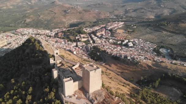 Castillo Jaen Spain Κάστρο Jaen Πετώντας Και Έδαφος Πυροβολεί Από — Αρχείο Βίντεο