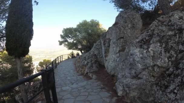 Castillo Jaén España Castillo Jaén Volando Lanzamientos Desde Tierra Desde — Vídeos de Stock