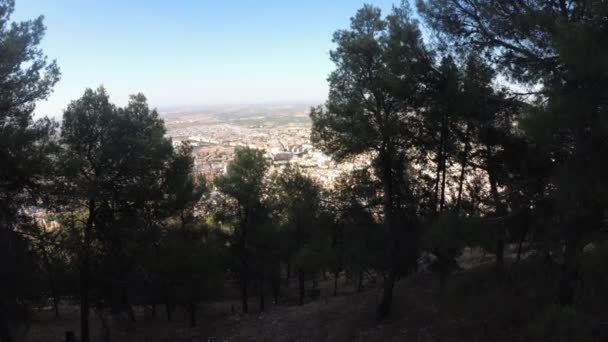 Castillo Jaen Spanje Jaen Kasteel Vliegen Grondopnames Van Dit Middeleeuwse — Stockvideo