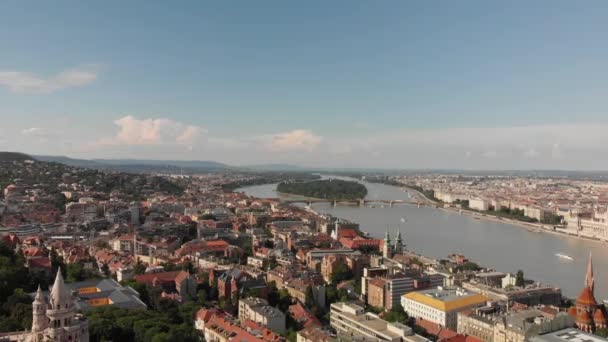Budapeszt Węgry Podróżują Góry Dronem Dji Mavic Air Wykonanym Rozdzielczości — Wideo stockowe