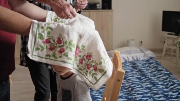 Вітер Польщі Народний Обряд Стара Жінка Яка Готується Спалювання Льону — стокове відео