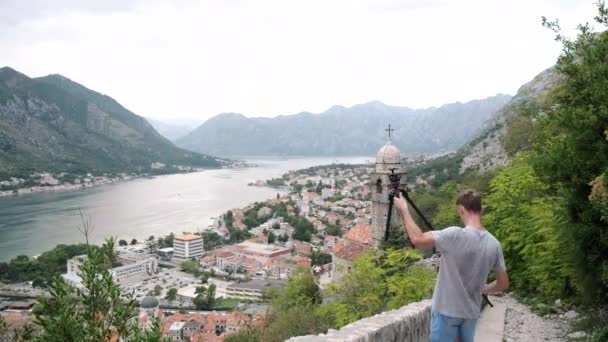 Hermosa Bahía Kotor Montenegro Durante Una Puesta Sol Los Balcanes — Vídeos de Stock