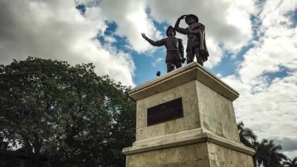 Panning Left Right Time Lapse Francisco Montejo Monument Merida Mexico — Stock Video