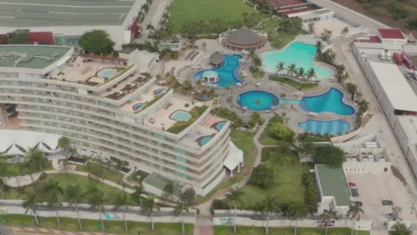 Aerial View Luxury Apartment Buildings Pools Mexico Acapulco — Stock Video