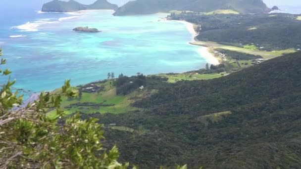 View Overlooking Lord Howe Island Australia — стоковое видео
