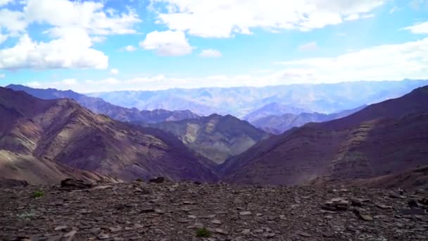 Empurre Tiro Para Borda Uma Montanha Bela Vista Panorâmica Com — Vídeo de Stock