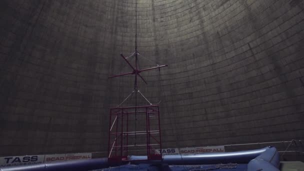 Gondola Placed Hollow Center Orlando Power Plant Cooling Tower Johannesburg — Stock Video