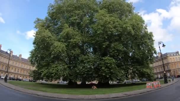 Timelapse Vista General Circus Bath City Inglaterra Reino Unido — Vídeo de stock