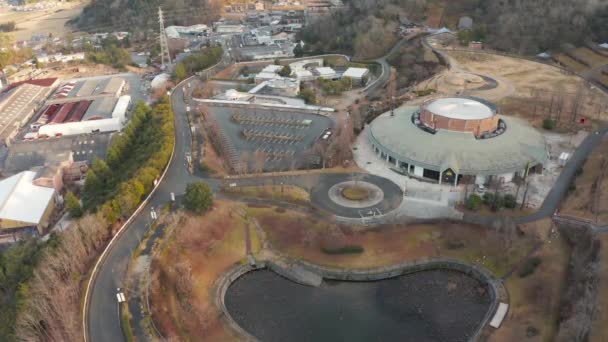 福岡県信楽町の陶芸文化公園 空中パン — ストック動画