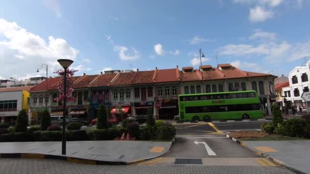 Singapur Doğu Yakası Yolunda Yürüyoruz Arka Planda Geleneksel Mağazalar Var — Stok video
