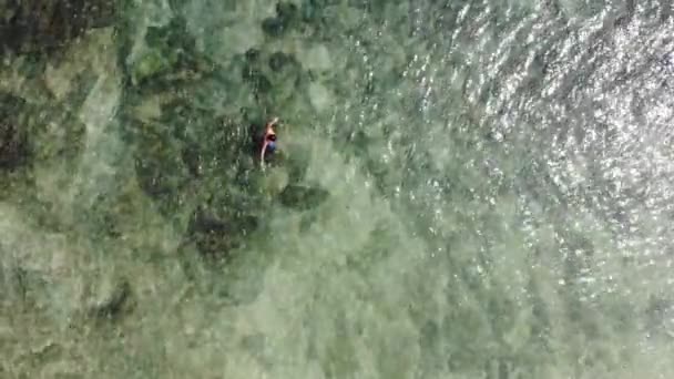 Panama Februari Drone Schiet Contadora Island Zwemmen Tussen Vissen Vangen — Stockvideo