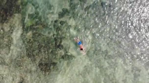 Panama Lutym Dron Strzela Contadora Wyspa Pływanie Między Ryby Chwycić — Wideo stockowe
