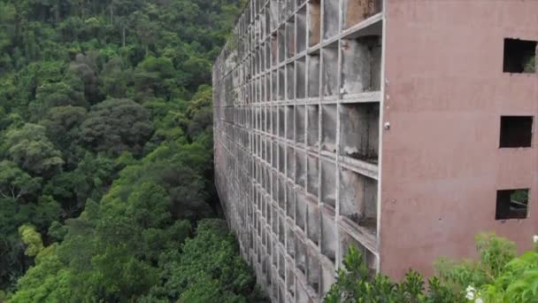 Drone Vídeo Esqueleto Abandonado Hotel Rio Janeiro — Vídeo de Stock