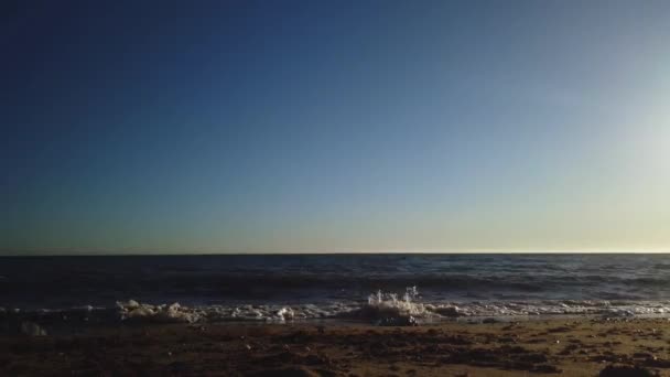 Strandtid Förfaller Klar Himmel — Stockvideo