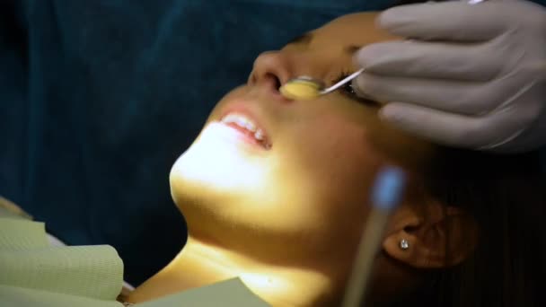 close up view of a dental patient treatment