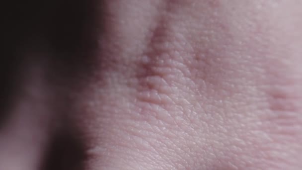 Young Supple Looking Skin Hand Extreme Closeup Shot Dalam Bahasa — Stok Video