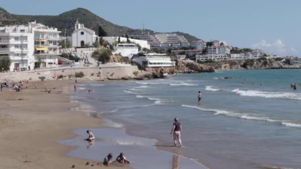 Dag Aan Het Strand San Sebastian Sitges — Stockvideo