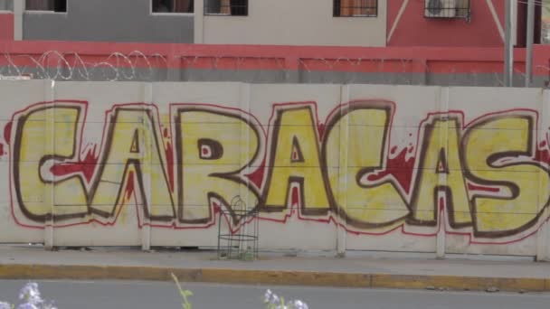 Graffiti Caracas Parque Central Ciudad Caracas — Vídeos de Stock