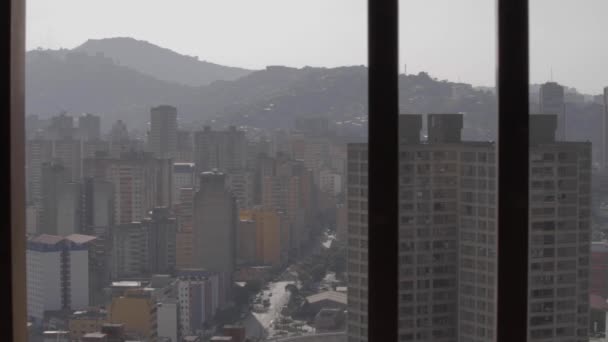 Alte Gebäude Hinter Gittern Der Innenstadt Von Caracas Stadt — Stockvideo